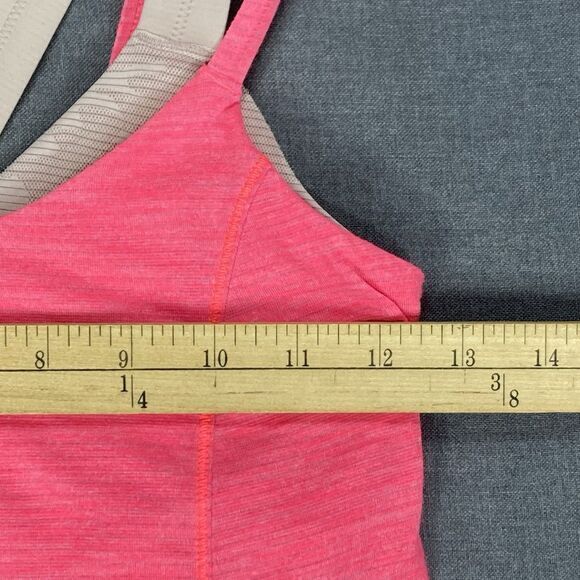 Lululemon Tank Top Women 4 Coral Run For Gold Built In Bra Athletic Run Yoga Gym - Picture 8 of 13